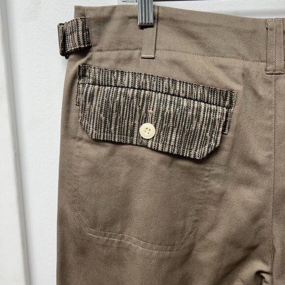 NWT Nicholas Daley Cotton/Silk Khaki Trousers - Size: 34/XL - Picture 9 of 13